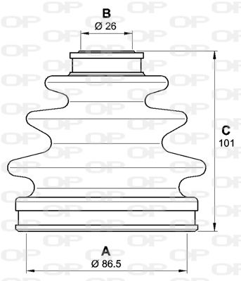 OPEN PARTS gofruotoji membrana, kardaninis velenas SJK7121.00